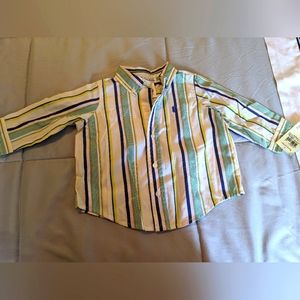 NWT Ralph Lauren Infant Striped Button Down Shirt, Size 9 Months